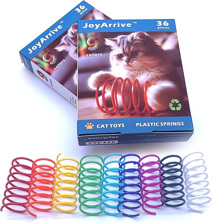 9Colors Cat Springs Toy for Indoor Cats, Interactive Self-Play Hunting Toy for Kittens, Biting & Swatting Creative Coil Toys 72Pcs
