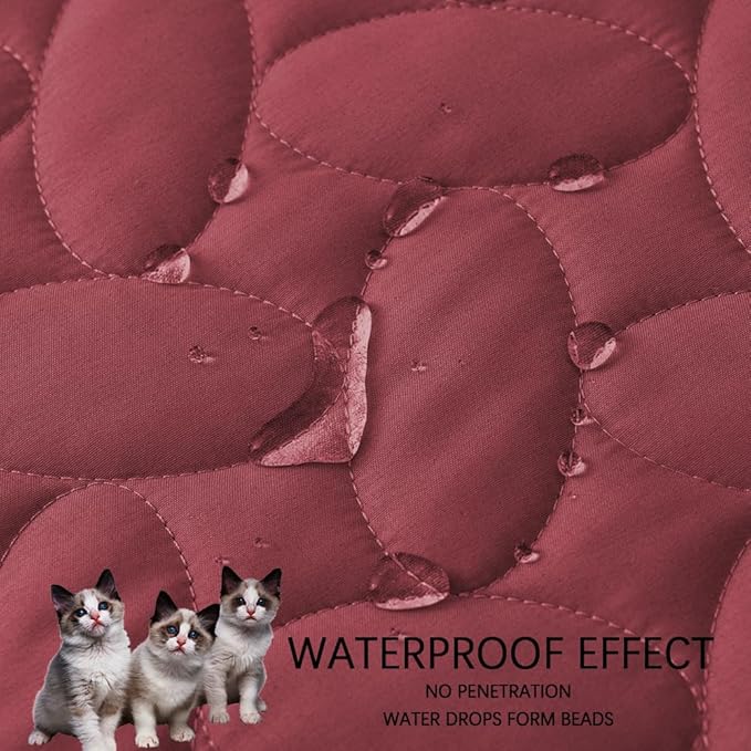 Ameritex Waterproof Pet Bed Cover Anti-Slip Dog Bed Blanket for Sofa and Furniture Waterproof New Pattern Design (Burgundy, 30x90 Inch (Pack of 1))