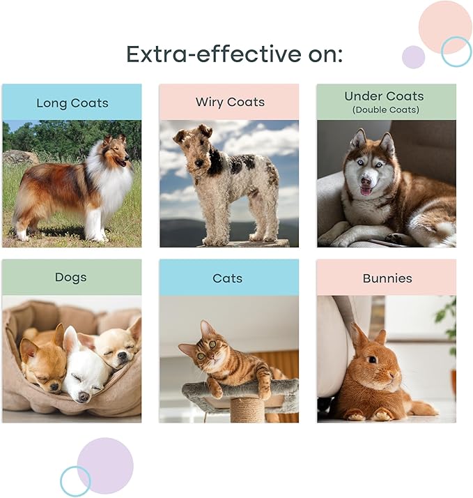 Uproot Clean Undercoat Rake for Dogs - Versatile Dematting Comb for Dogs, Cats & Bunnies - Dual-Sided 9 & 17 Blade Dog Deshedding Brush - Gentle & Effective Grooming Tool for All Coat Types