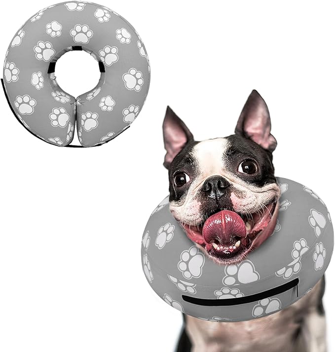 Supet Inflatable Dog Cone Collar for Large Medium Small Dogs, Soft Cone Collar for Dogs Cats, ECollar Doggie Neck Donut Dog Cone Alternative After Surgery