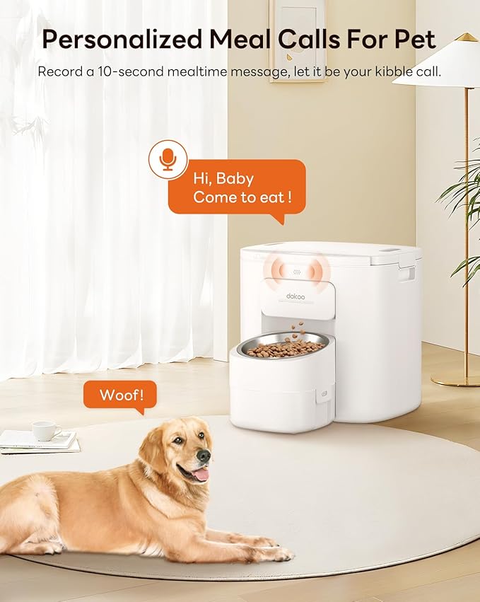 15L Automatic Dog Feeder for Large Breed, 2025 Vacuum-Sealed Storage Airtight 100% Freshness Timed Auto Dog Food Dispenser, Anti-Blockage System, Support up to 22mm Pet Food, Stainless Steel Bowl