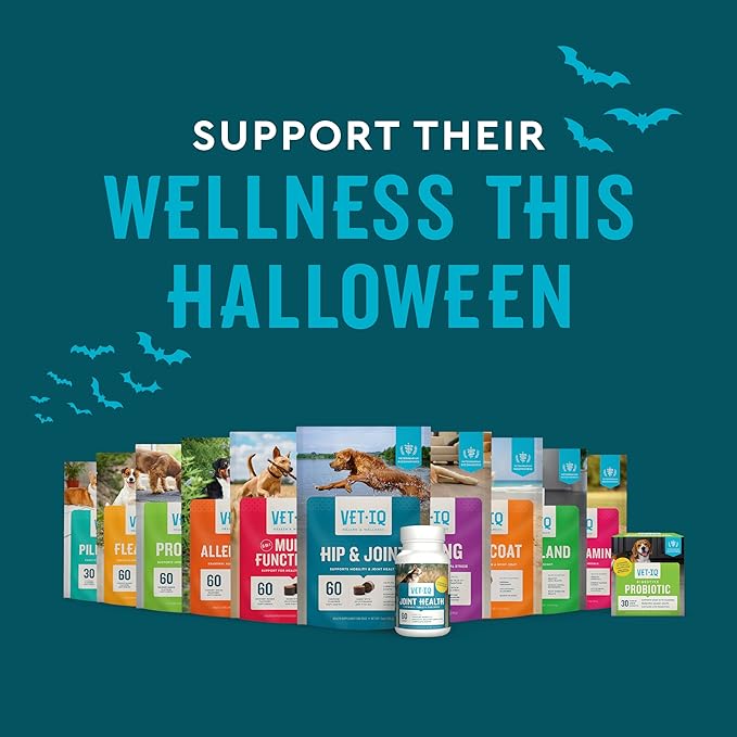 VetIQ Multivitamin Supplement for Dogs, Supports Active Brain Function, Immune System, and Digestive System, Hickory Smoke Flavored Dog Multivitamin, Made in The USA, 60 Count