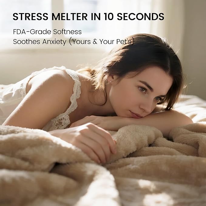 gogobunny Waterproof Bed Blanket, Reversible Sherpa Fleece Throw Blanket for Dog Puppy Cat, Furniture Cover Protects Bed Couch Sofa from Liquid Pee and Pet Fur (Beige, 60x80 inches)