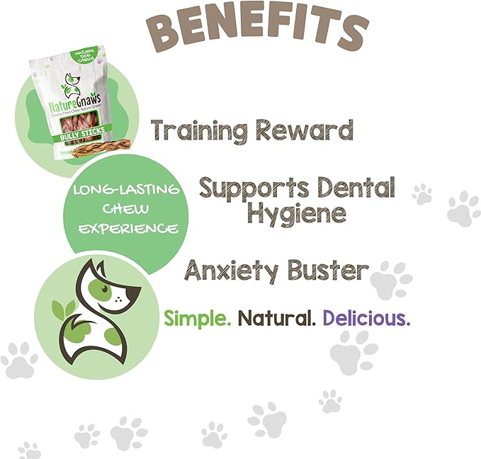 Nature Gnaws Braided Bully Sticks for Dogs 5-6" (3 Count) - Long Lasting for Small and Medium Dogs - Natural Beef Dog Chew Bones - Rawhide Free