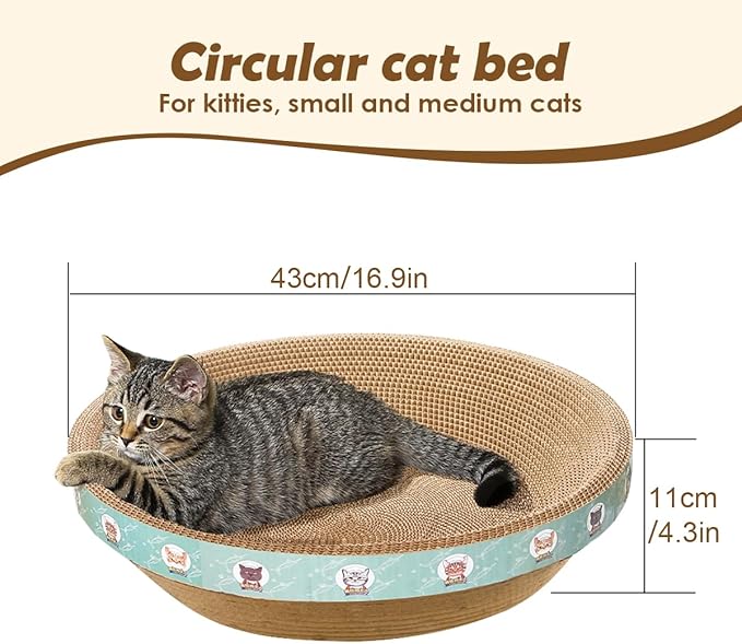 Pet Scratching Board Cat Scratch Pad for Indoor Sleeping (16.9" L x 16.9" W x 3.9" H)