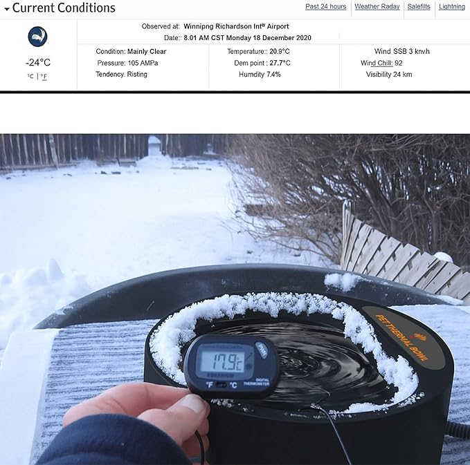 NAMSAN Heated Water Bowl for Outdoor Cats, 2.2L Heated Dog Bowl, Provides Drinkable Water in Winter, Heated Pet Drinker for Chickens Rabbits Birds Bath, Livestock Thermal Watering Trough, Black