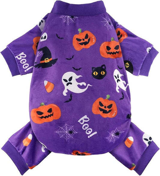 Dog Pajamas Soft Lightweight Dog Onesies Outfit Clothes for Small Medium Large Puppy Pjs for Pet Boys Girls Dogs Cats (M (Back: 12",Chest: 16", Neck:10.2"), Halloween)