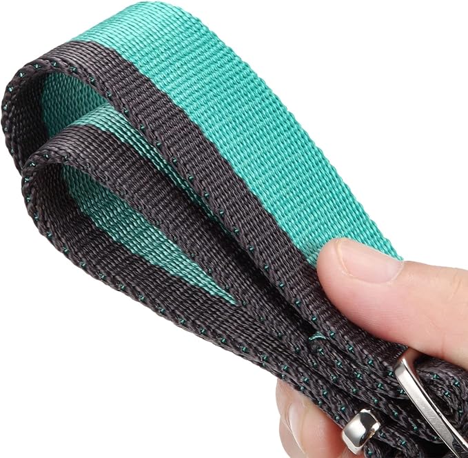 Martingale Collar 1.5 Inch Wide 1200D Extra Strong Nylon Dog Collar, No Pull Heavy Duty Dog Collar with 2-Color Stripe for Medium to XLarge Dogs (Extra Large, 1.5 inch Mint Blue & Grey)