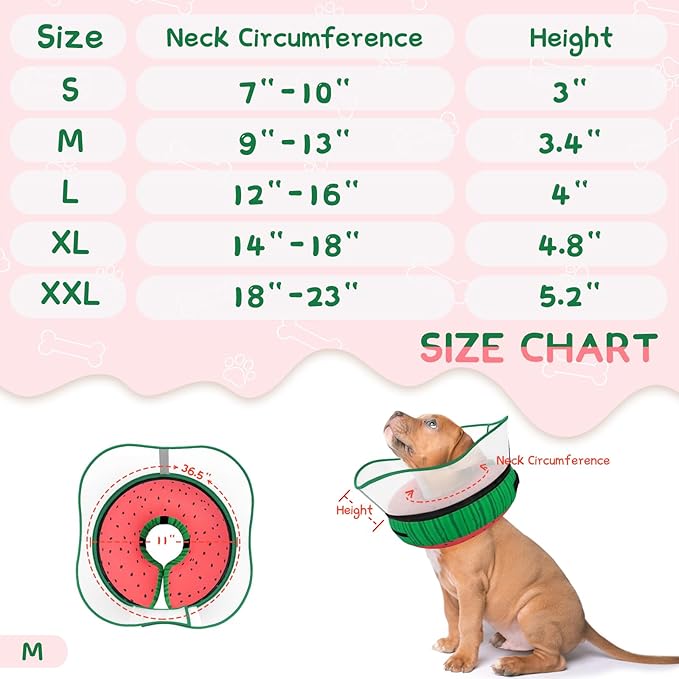 Supet Raised Inflatable Dog Cone Collar to Stop Licking, Soft Dog Cone Alternative After Surgery, Pet Neck Donut Collar for Small Medium Large Dogs