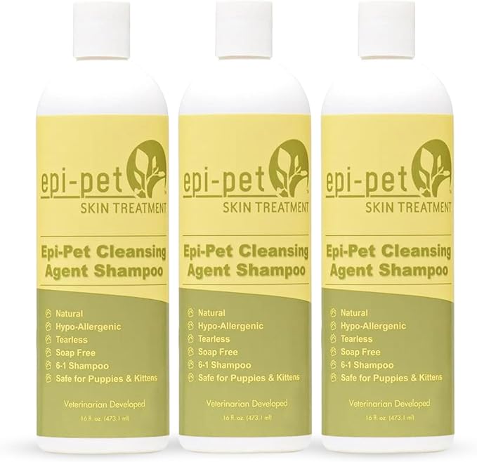 Puppy Safe 6in1 Pet Shampoo, Shampoo for Dogs with Deshedding Coat, Dry Itchy Skin, Hypoallergenic and Sensitive Skin, Scented Vanilla and Lavender (16 Fl oz (Pack of 3), 16 Fl oz)