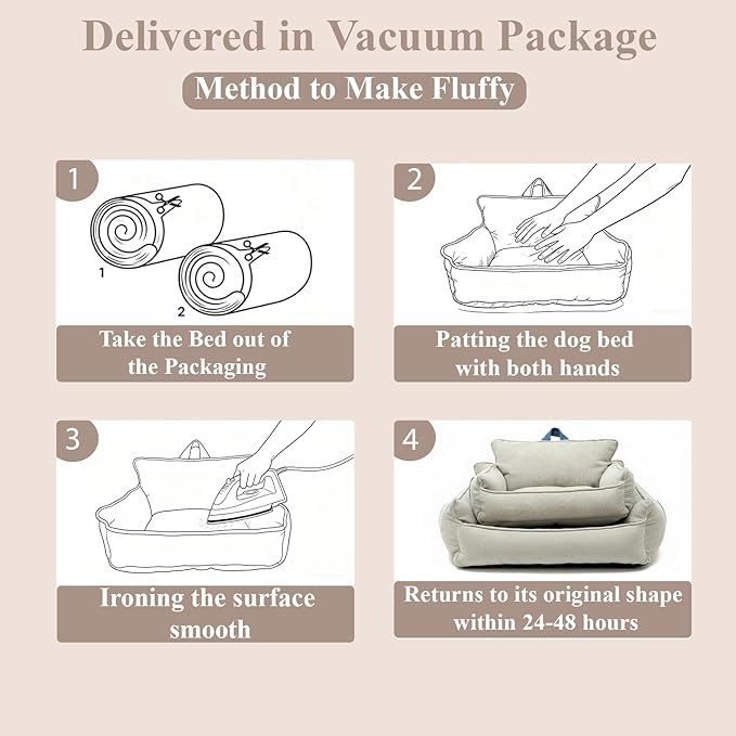 Large Orthopedic Dog Sofa Bed with Sides, Carry Handle & Side Pockets .Plush Chenille Orthopedic Pet Bed Couch for Large Dogs.Portable Snuggler for Indoor Use, Travel & Recovery(Brown)