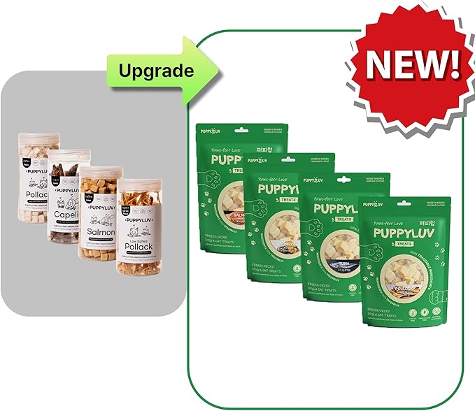 Puppyluv Capelin Treats for Dogs & Cats – Freeze-Dried Whole Fish, High Protein, Omega 3/6/9, Healthy Skin & Coat, Grain-Free, Natural Training Treats, 2.6oz x 3p