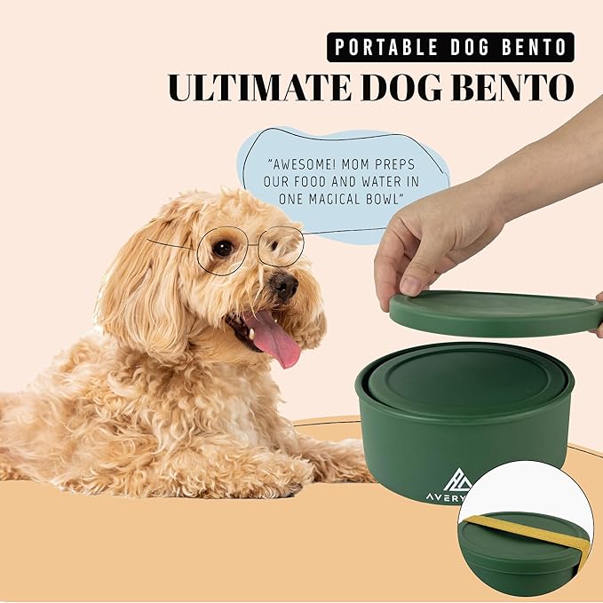 AVERYDAY 50 Oz Travel Dog Bowls with Lids, 2-in-1 Portable Pet Bowls for Food and Water, Leakproof Travel Dog Food & Water Bowl for Outdoor, Camping, Travel Dog Feeding Bowl, Daycare Pet Bowls
