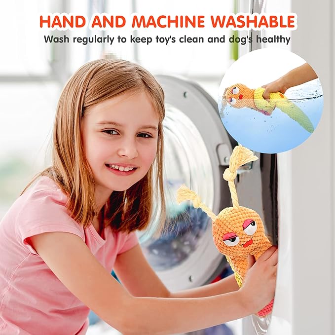 Dog Enrichment Toys - Dog Puzzles Squeaky Treat Dispensing Crinkle Plush Snuffle Toys - Treat Toy for Small Medium Large Breed Puppy, Snail