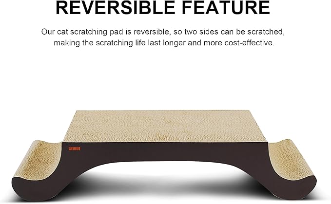 TTCAT Cat Scratching Pad, Corrugated Cardboard Cat Scratcher Lounge for Indoor Cats, Durable Cat Scratching Board Reversible with Catnip for Furniture Protection.