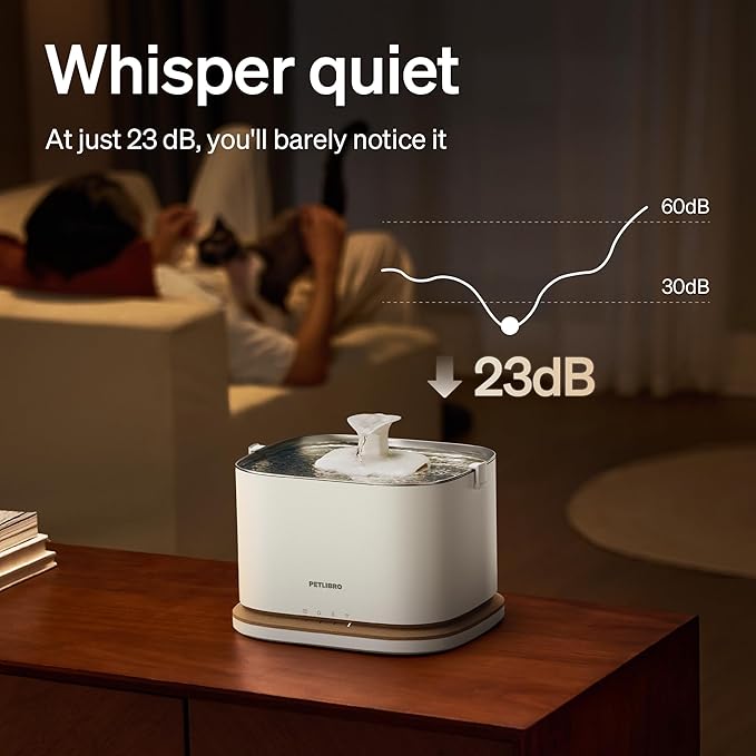 PETLIBRO Upgrade Cat Water Fountain, Cordless Cat Fountain Battery Operated, App Monitoring 3L/101oz Dockstream 2 Pet Water Fountain with Stainless Steel Tray, 5GHz WiFi Dog Water Bowl Dispenser