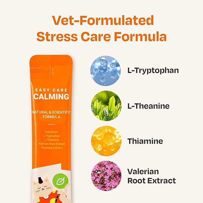 Easy Care Calming Supplement for Cats – All-in-One Support with Colostrum, 30 Sticks