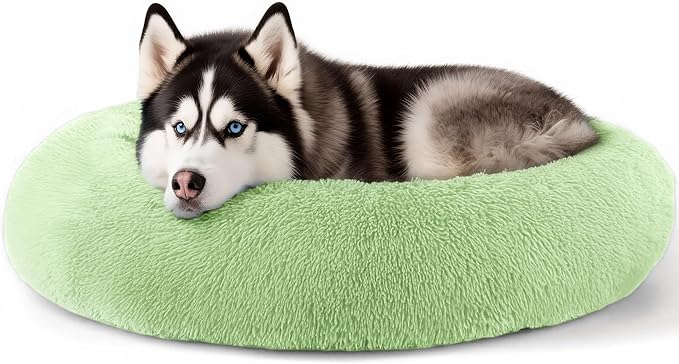 Extra Large Dog Beds, 36 Inch Human Dog Anxiety Relief Squishmallow Comfort Bed, Indestructible & Chew Proof Pet Beds (Green)