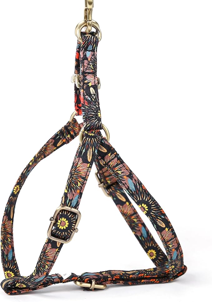 Angie and Allie Organic Cotton Personalized Step in Dog Harness,Custom Dog Halter Vests,Adjustable No Pull Canine Halter Harness for Small Medium Large Dogs