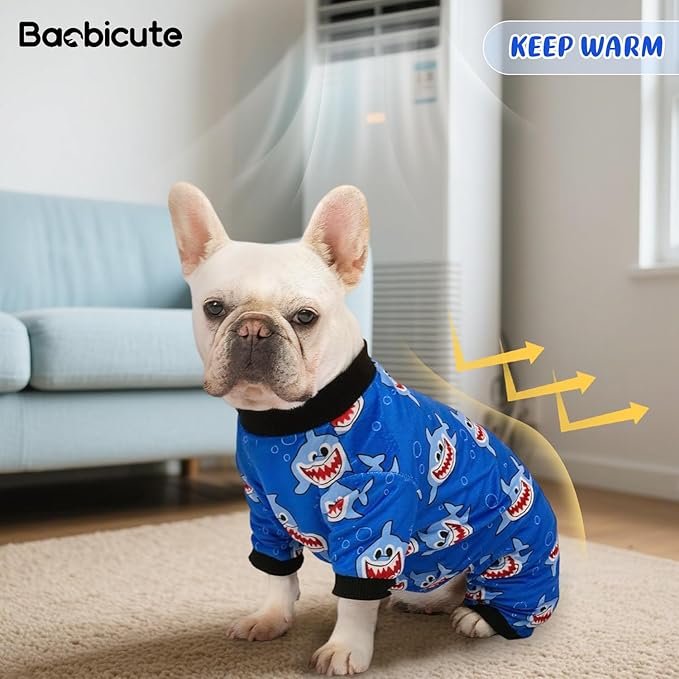 4 Pack Dog Pajamas Soft Lightweight Dog Recovery Suit Onesie Clothes for Small Medium Female Boys Girls Dogs Cats (XS (Back: 8",Chest: 12", Neck: 9"), Dinosaur,Jellyfish, Transportation,Shark)