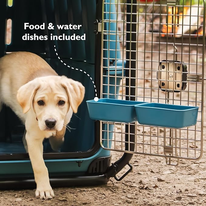 Mammoth Guardian Dog Kennel 36" Heavy Duty Travel & Outdoor Crate for Puppies, Small, Medium & Large Dogs, Secure 3 Bolt Lock, Adventure Ready for Hunting, Camping & Offroad – Lagoon Blue Kennel