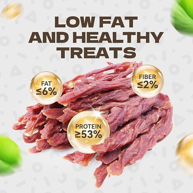 Duck Jerky Dog Treats, Real Duck Strips Dog Training Treats Soft Rawhide-Free Chews Healthy Snacks for Small Medium Large Breed 10.58oz