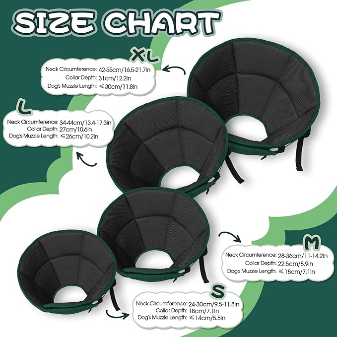 Dog Cone Collar After Surgery, Adjustable Soft Recovery Cone for Small Dogs to Stop Licking, Light-Weight Comfortable Elizabethan Collar for Dogs Anti-Bite Lick Protective Wound