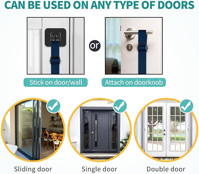 Dog Bells to Go Outside Dog Door Bell Premium Quality Buckle Adjustable Dog Bell Dog Attached to doorknob or Anywhere Near The Door, Length and Height Adjustable