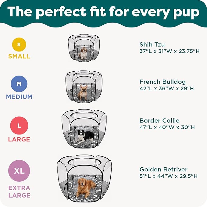 FurHaven Portable Pet Playpen for Dogs & Cats, Extra Large Indoor Kitten Playpen with Mesh Sides, Foldable Dog Playpen for Small Dogs, Pop Up Travel Dog Pen, X-Large, Pet Crate with Mesh Sides, Gray