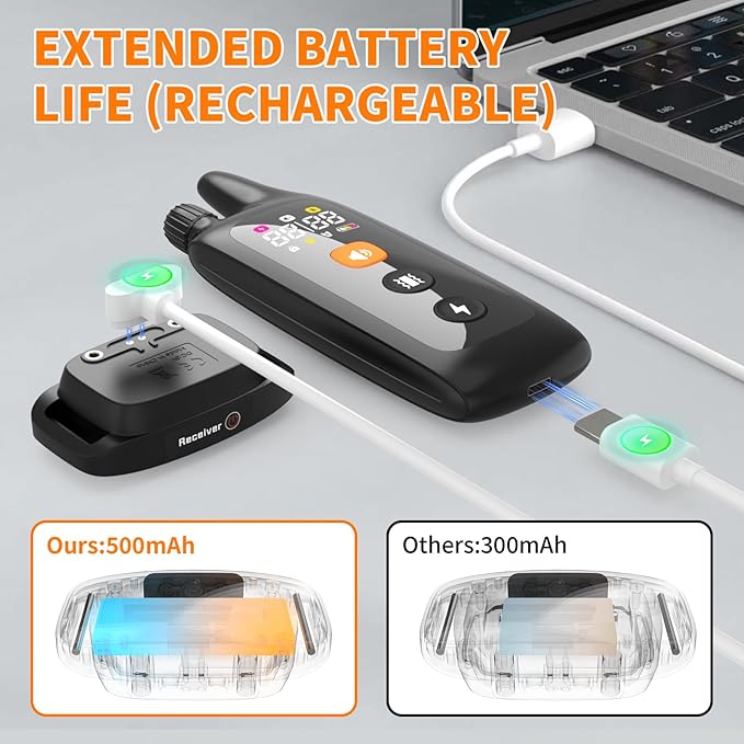 Dog Training Shock Collar 4000FT Dog Bark Collar with Remote IP67 Waterproof 4 Training Modes Beep Vibration Shock Light Mode Magnetic Charger Electric Dogs Collar 8-25 inches Single shock Earth Black