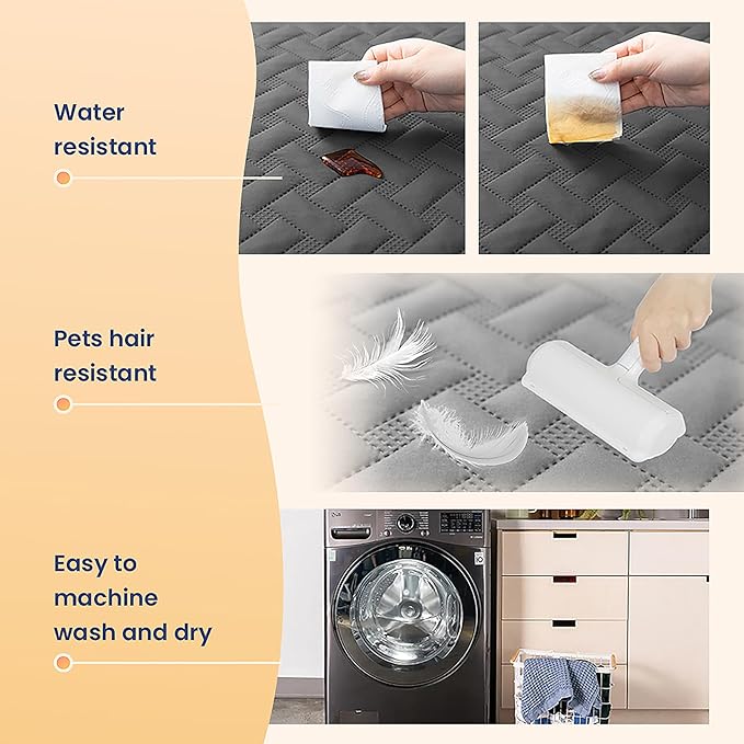 gogobunny 100% Double Sided Waterproof Dog Blanket Soft Pet Bed Cover Reversible Protect Furniture Couch Sofa Car for Puppy Cat Kids (Dark Grey/Light Grey, 30x30 Inch (Pack of 1))