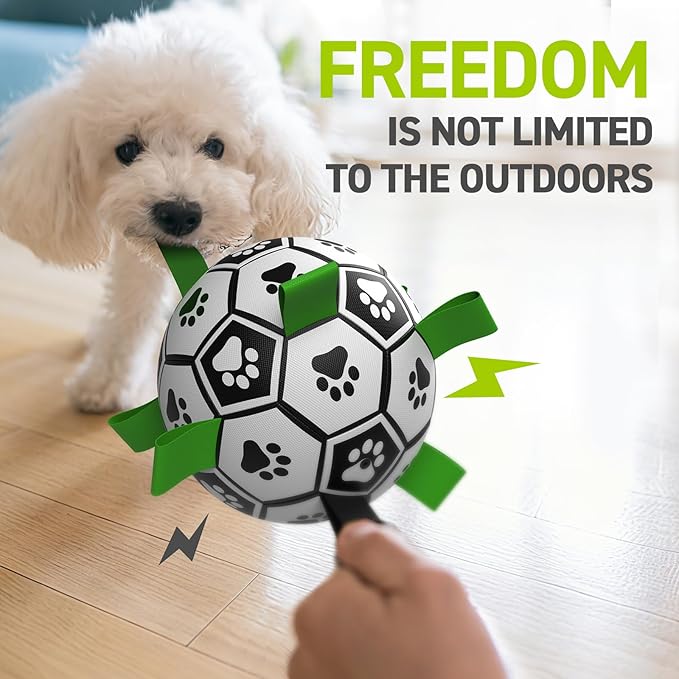 QDAN Tether Tug Outdoor Dog Toy, Tetherball Ball and Rope Set with Pole, Dog Rope Toy, Exercise Tug of War Toy, Tether Tug for Large Dogs, Tug Toys for Large Medium Small Pet