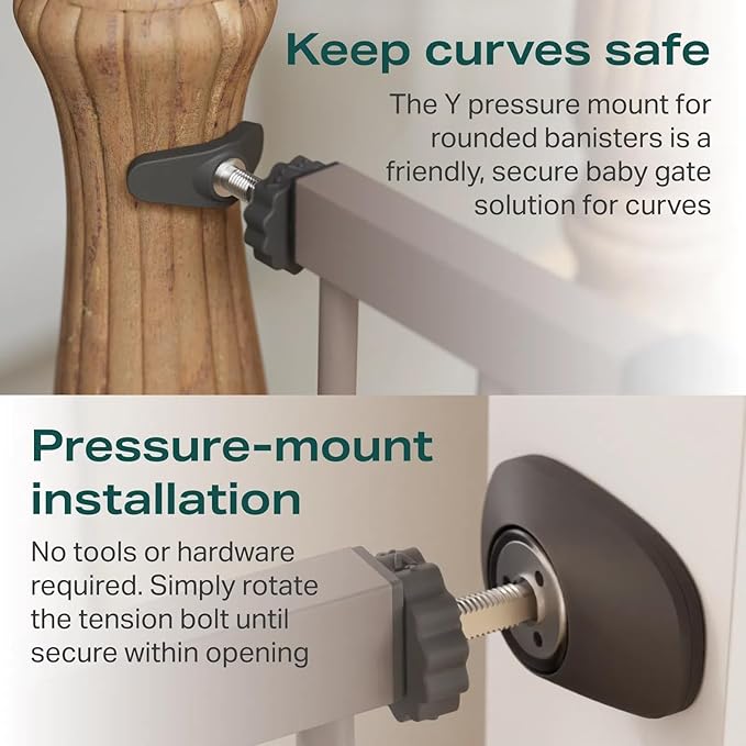 Cumbor 29.7-40.6" Baby Gate for Stairs, Mom's Choice Awards Winner-Dog Gate for Doorways, Pressure Mounted Auto-Close Pet Gates for Dogs Indoor, Safety Child Gate with Easy Walk Thru Door, Brown