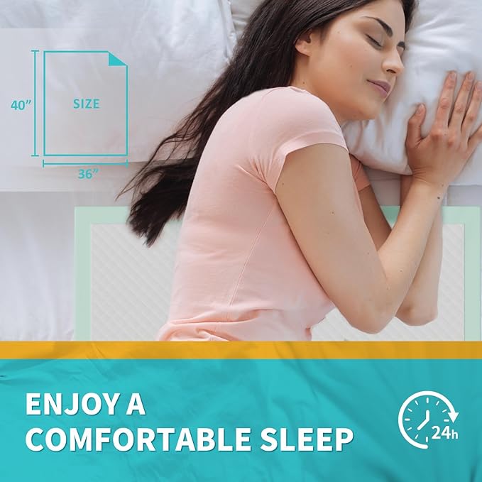 Disposable Bed Pads 40x36 Inch (40 Pack) - Extra Large, Super Absorbent Underpads for Adults & Pets, Waterproof Incontinence Pads, Mattress Protector [100x91CM]