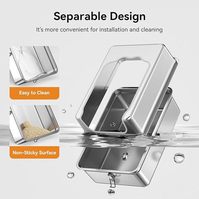 XXXL Stainless Steel Litter Box,28"L*20"W*12.5"H Large Capacity Metal Cat Litter Box for Big & Multiple Cats,Anti-Leakage,Non-Stick Surface for Easy Cleaning,Odor-Resistant,Scratch-Resistant