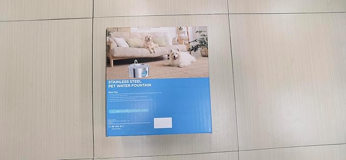 Pet Water Fountain for Large Dogs: Metal Dog Water Fountain - Silent Big Cat Fountains for Drinking - 3.2G/406oz/12L Water Fountain Dog Bowl Inside - GROOKPET Fountains with 6 Filters + 3 Sponges