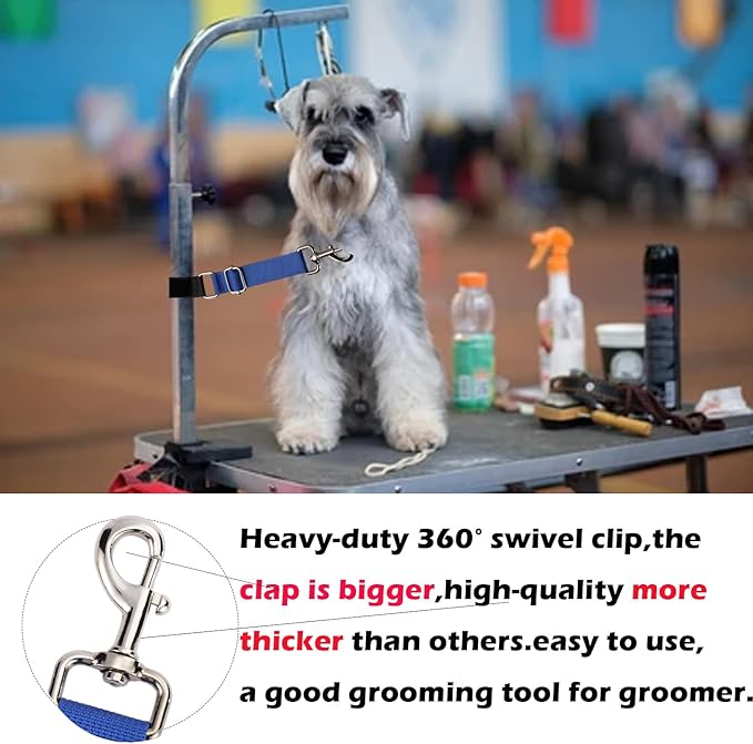 Pet Dog Grooming Table Arm Accessories Dog Grooming Loops for Table Arm Extender Adjustable Extension Loop Bathing Restraint Leash for Small & Medium Dogs (Blue & Green)