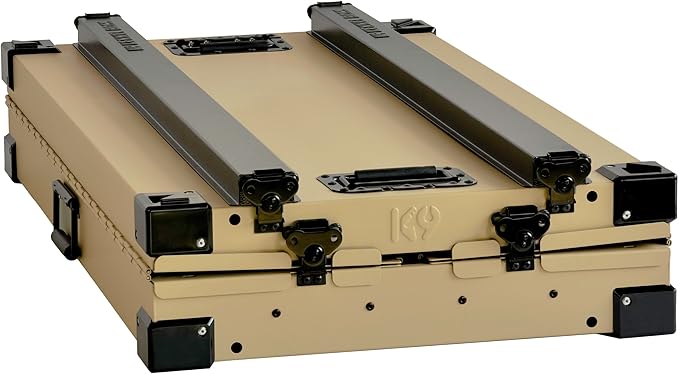 Heavy Duty Fully Collapsible Powder-Coated Aluminum Dog Crate - Medium-Long (Tan)