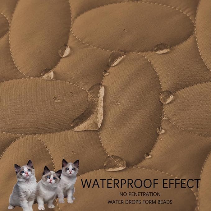 Ameritex Waterproof Pet Bed Cover Anti-Slip Dog Bed Blanket for Sofa and Furniture Waterproof New Pattern Design (Camel, 30x70 Inch (Pack of 1))