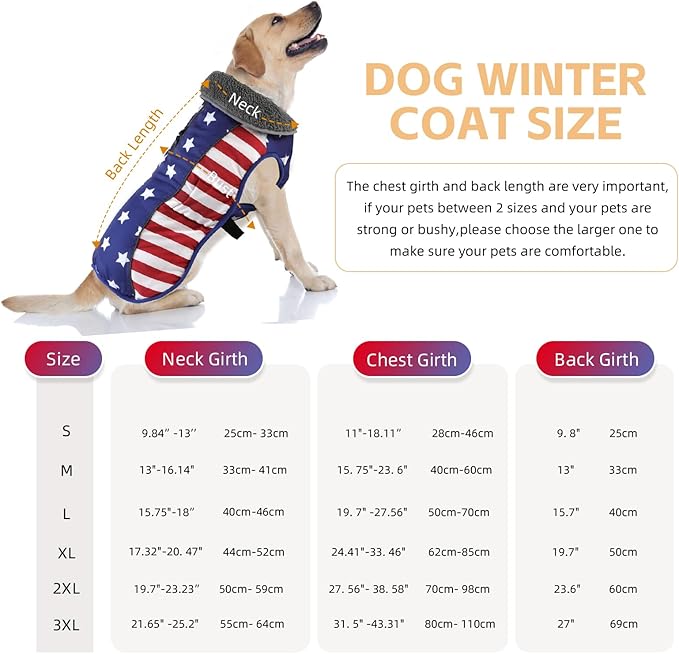 Doglay Dog Coat, Waterproof Dog Jacket Pet Winter Coat for Cold Weather with Thicken Furry Collar, Reflective Puppy Winter Jacket Warm Fleece Lining for Small Medium Large Pets