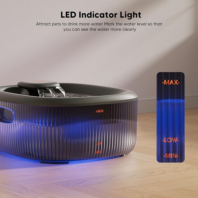 WOPET Dog Water Fountain for Large Dogs, 6L/205oz/1.7Gal Automatic Dog and Cat Water Fountain, Pet Water Dispenser with 2 Filters, Ultra-Quiet Pump, Great for Large Dogs Cats and Multi-Pet Home