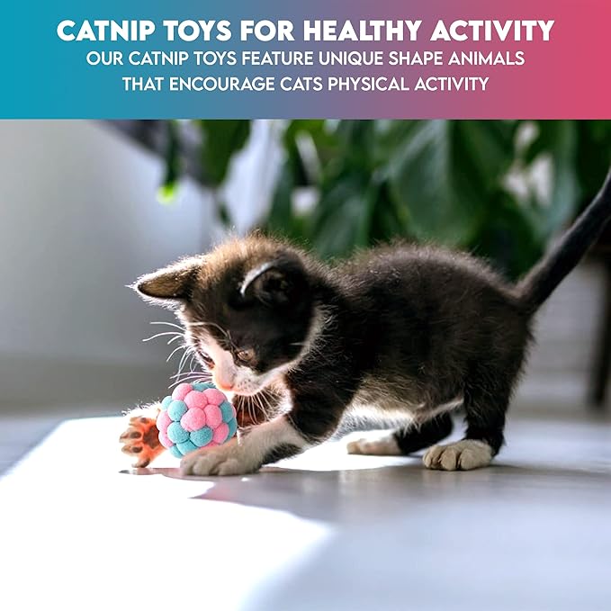 9PCS Cat Toys Set – Plush Balls & Catnip Toys for Indoor Cats and Kittens, Interactive Lightweight Play Balls with Bell, Soft & Durable Kitten Toys for Exercise and Fun