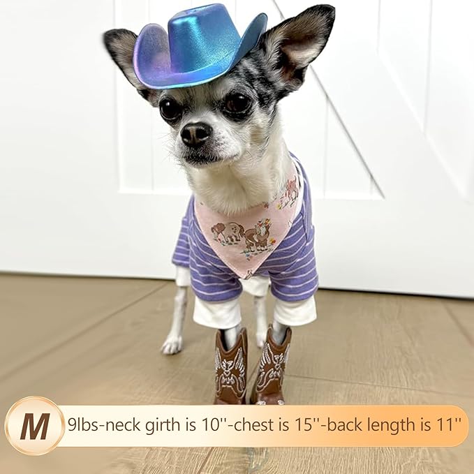 KYEESE Dog Pajamas Stretchable 4 Legs Doggie Jammies Striped Jumpsuit Lightweight Onesie Puppy Pajamas Cozy Outfit Comfortable Dog Clothes Hair Shedding Cover Pet Sleepwear,Purple Striped, Medium