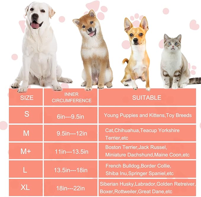 Inflatable Dog Cone Collar for Large Medium Small Dogs, Soft Dog Donut Collar Adjustable Recovery Cone for Pets After Surgery, Extra Enhanced Anti-Licking Guard Shield (Pink Donut, Medium)