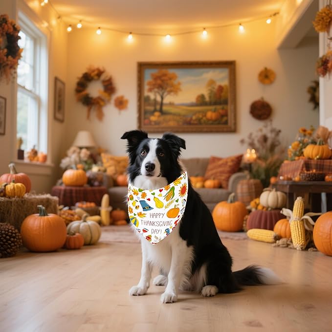 7 Pcs Holiday Dog Bandanas for Large Dogs Sewing Hemming Holiday Dog Bandanas XXL Halloween Dogs Drool Bibs Grooming L