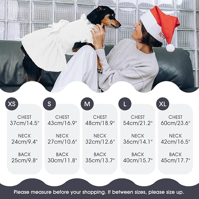 Kuoser Dog Dress, Cute Dog Dresses for Medium Large Dogs Girl Elegant Puppy Tutu with Bow-Knot, Doggie Princess Costume Pet Outfit for Birthday Party Christmas Halloween Wedding, White L