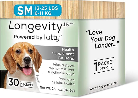 Yummy Combs Longevity15 – C15:0 – Fatty Acid Health Supplement for Dogs – Healthy Pet Supplies – for Small Dogs, 1 Pack