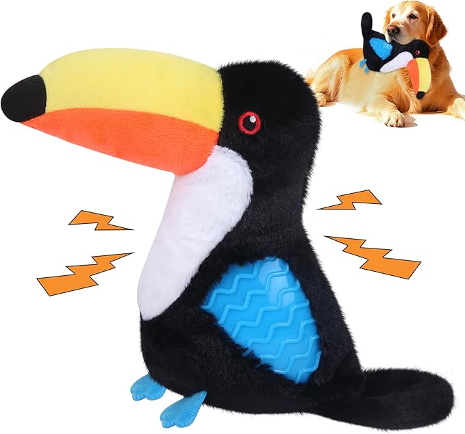 Dog Toys Plush,Squeaky Dog Toys,Cute Tantou Plush Toy for Small Dogs,Soft Stuffed Interactive Chew Toys to Keep Them Busy(Black)