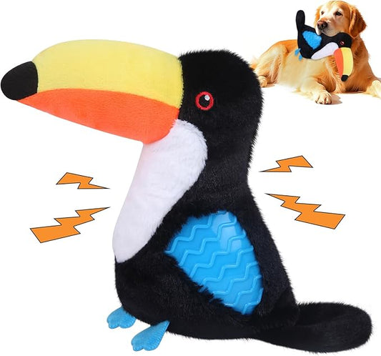 Dog Toys Plush,Squeaky Dog Toys,Cute Tantou Plush Toy for Small Dogs,Soft Stuffed Interactive Chew Toys to Keep Them Busy(Black)