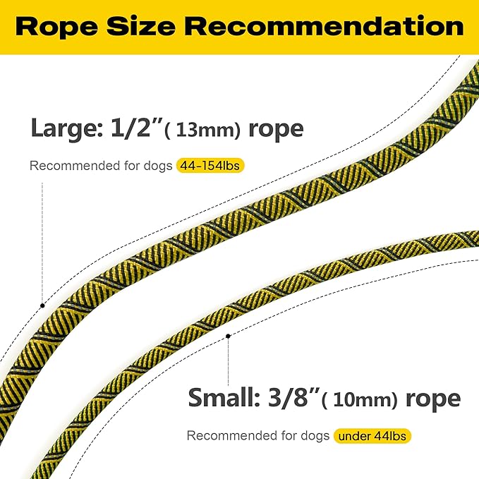 Fida Durable Slip Lead - 6 FT x 1/2" Heavy Duty Dog Loop Leash, Strong Rope Comfortable for Large, Medium Dogs, No Pull Pet Training Leash with Highly Reflective Yellow